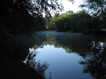 Early morning misty Concord River, where Jim set out on his voyage, September 2014